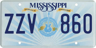 MS license plate ZZV860