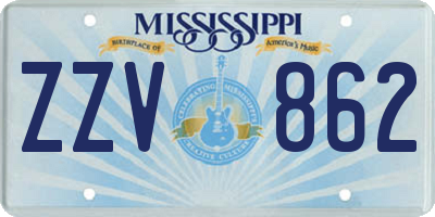 MS license plate ZZV862