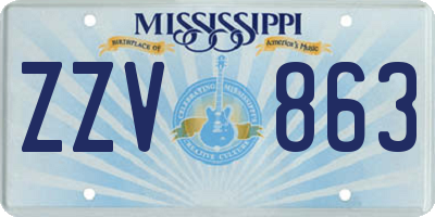 MS license plate ZZV863