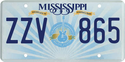 MS license plate ZZV865