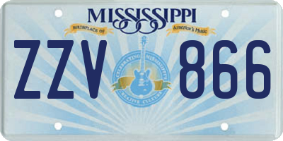 MS license plate ZZV866