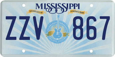 MS license plate ZZV867