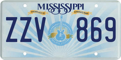 MS license plate ZZV869