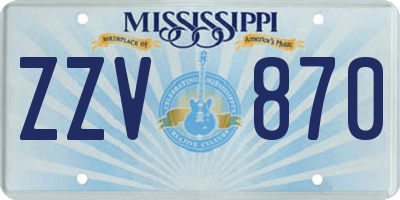 MS license plate ZZV870