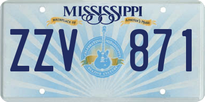 MS license plate ZZV871