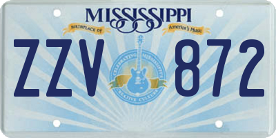 MS license plate ZZV872