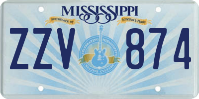 MS license plate ZZV874