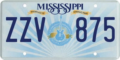 MS license plate ZZV875