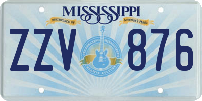 MS license plate ZZV876