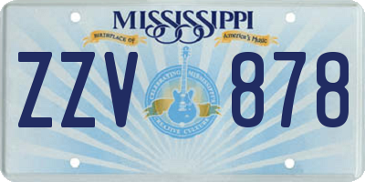 MS license plate ZZV878