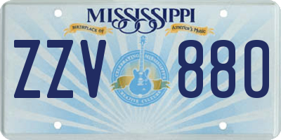 MS license plate ZZV880