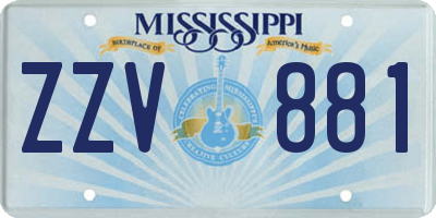 MS license plate ZZV881