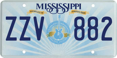 MS license plate ZZV882