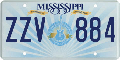 MS license plate ZZV884