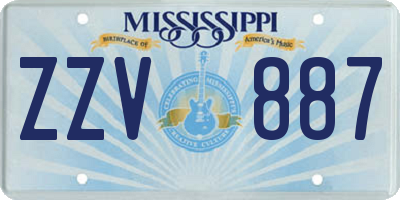 MS license plate ZZV887