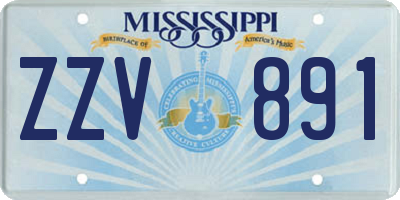 MS license plate ZZV891