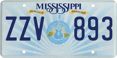 MS license plate ZZV893