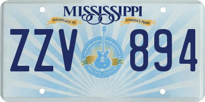 MS license plate ZZV894