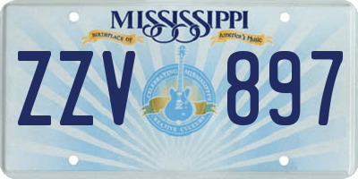 MS license plate ZZV897