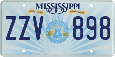 MS license plate ZZV898