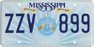 MS license plate ZZV899