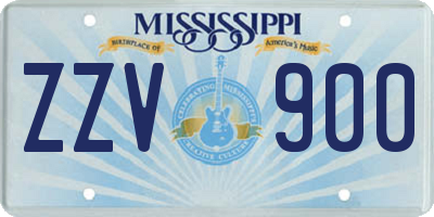 MS license plate ZZV900