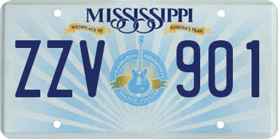 MS license plate ZZV901