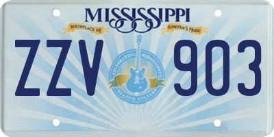 MS license plate ZZV903