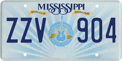 MS license plate ZZV904