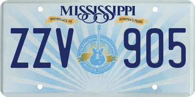 MS license plate ZZV905