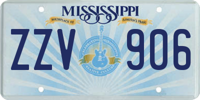 MS license plate ZZV906