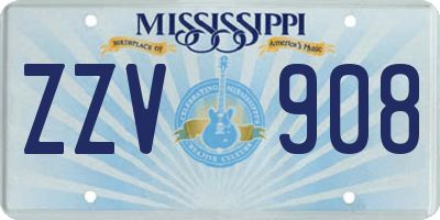 MS license plate ZZV908