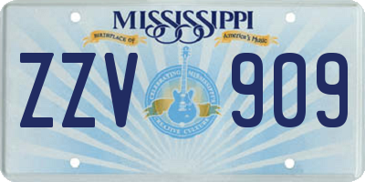 MS license plate ZZV909