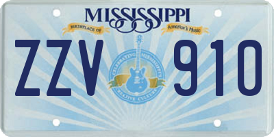 MS license plate ZZV910