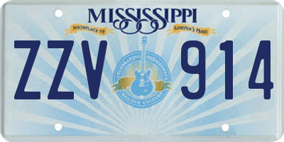 MS license plate ZZV914