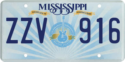 MS license plate ZZV916