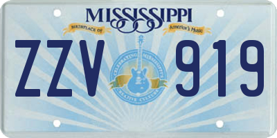 MS license plate ZZV919