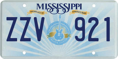 MS license plate ZZV921