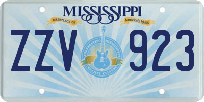 MS license plate ZZV923