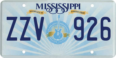 MS license plate ZZV926