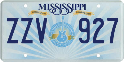 MS license plate ZZV927