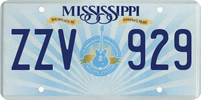 MS license plate ZZV929