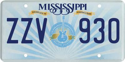 MS license plate ZZV930