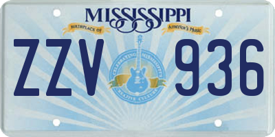 MS license plate ZZV936