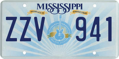 MS license plate ZZV941