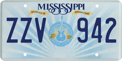 MS license plate ZZV942