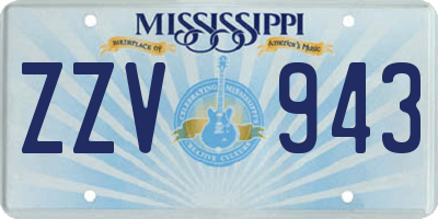 MS license plate ZZV943