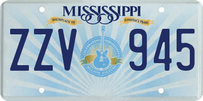 MS license plate ZZV945