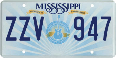 MS license plate ZZV947