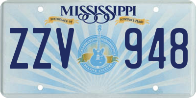 MS license plate ZZV948